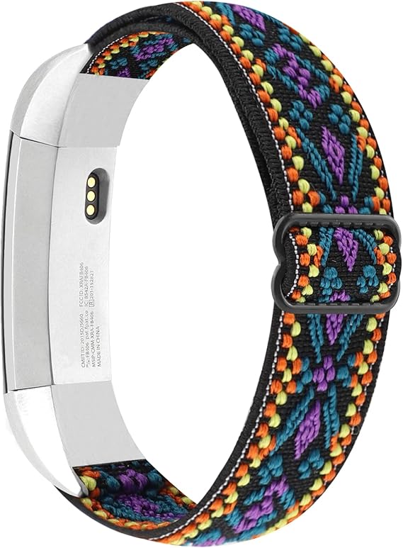 Amazon Co Jp 調節可能なゴムバンド Fitbit Alta Alta Hr対応 ソフトストレッチナイロンスポーツ 通気換用リストバンド レディース メンズ パープルブルーボーホ 家電 カメラ