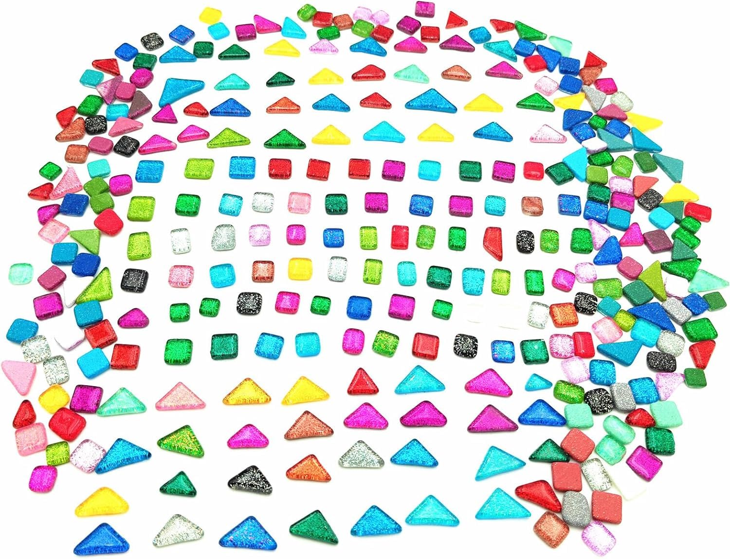 500 g di tessere a mosaico in vetro lucido con glitter irregolari casuali per artigianato all'ingrosso, set di pezzi per mosaico in vetro, per tazze, cornici, decorazione della casa, progetti