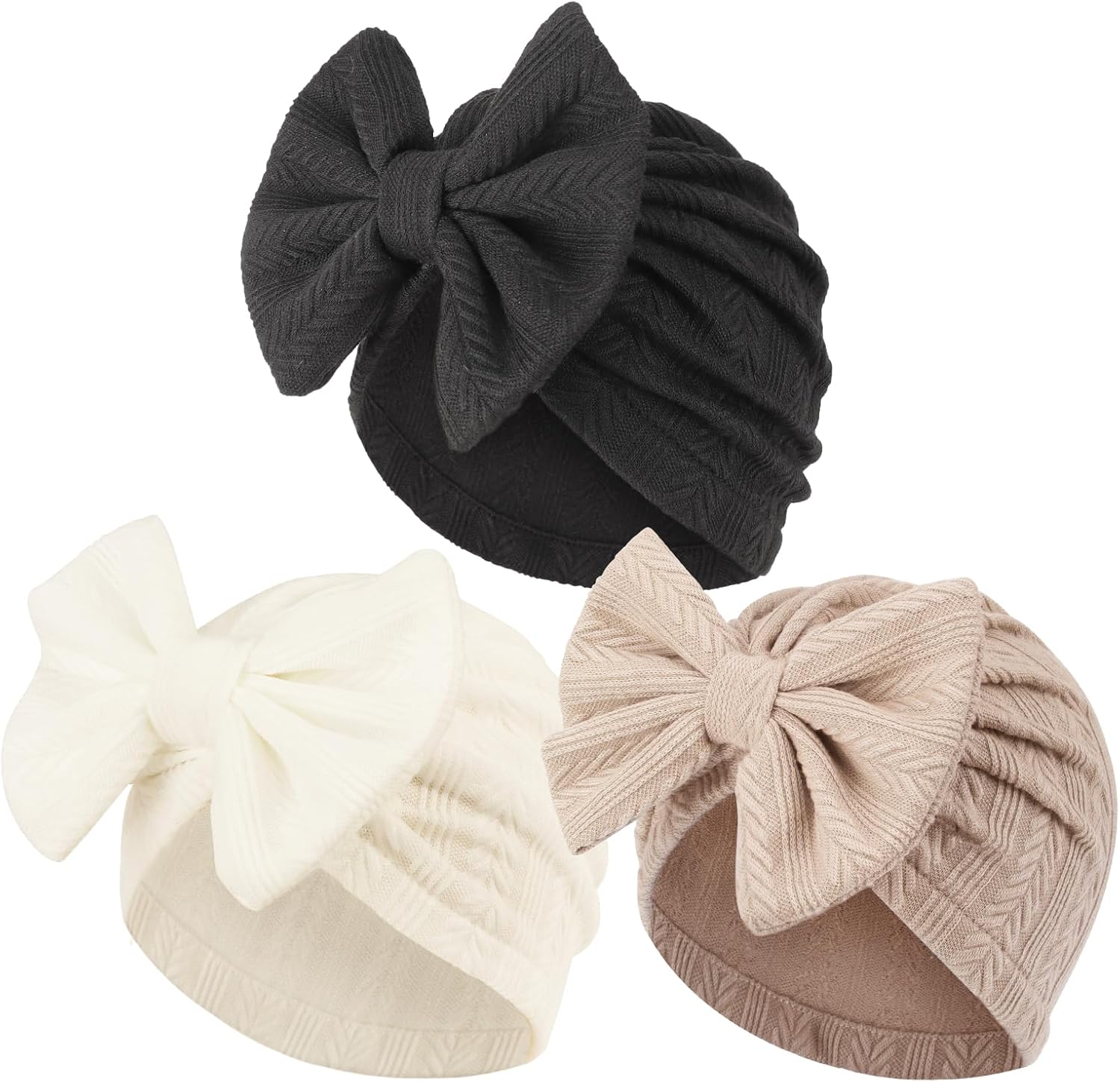 Newborn Baby Girl Hats with Bow Toddler Infant Beanie Cap Newborn Hospital Hats for Baby Girl Kid 3-12 Months