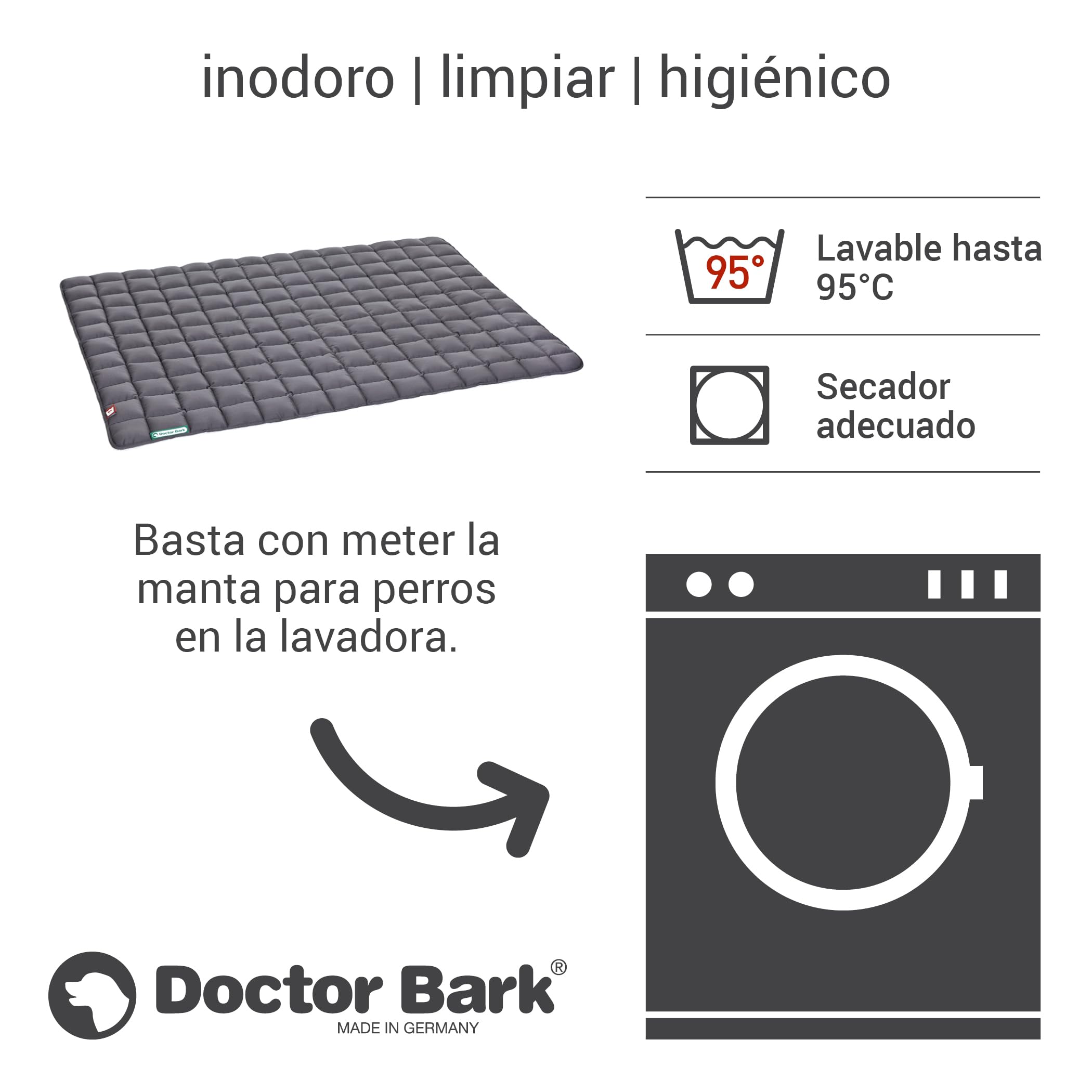 Doctor Bark Manta para Perros - Suave e hipoalergénica, Resistente a los arañazos y Duradera, Lavable a 95°C - Disponible en Diferentes tamaños y Colores(XXL, Gris)