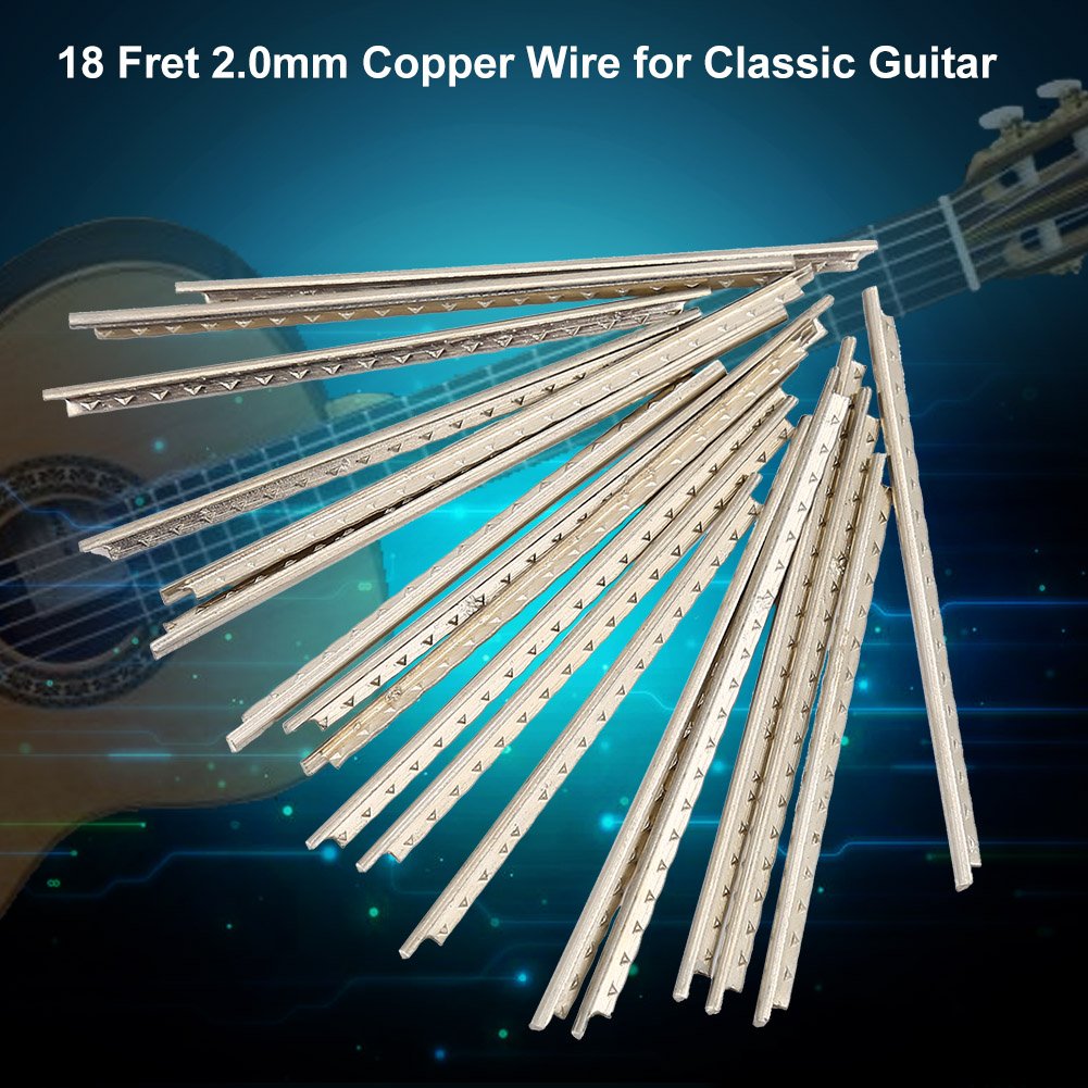 Przewody progowe do gitary 18 szt. 2,0 mm przewody progowe do gitary części zamienne do elektrycznych klasycznych gitar akustycznych banjo ukulele mandolina