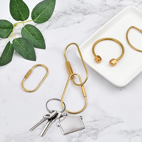 Miniatura 6 de 5 llaveros de latón, precisos, duraderos y simples con varios estilos, llavero fácil de abrir para hombres y mujeres