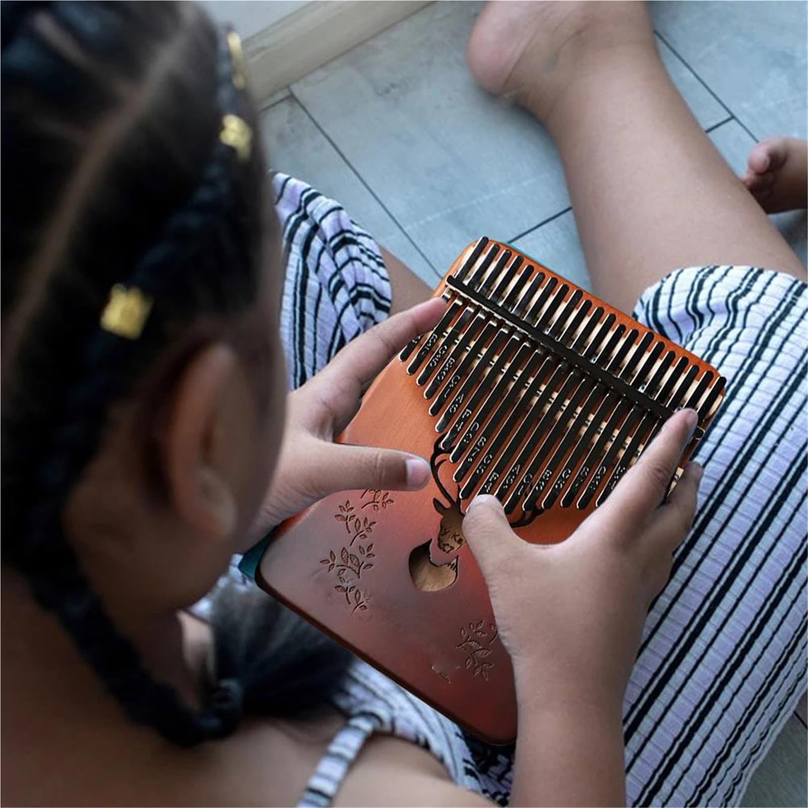 Kalimba 21 klawiszowy Fortepian Kalimba Z Otworami Dźwiękowymi Przenośny Drewniany Instrument Dla Początkujących I Profesjonalistów