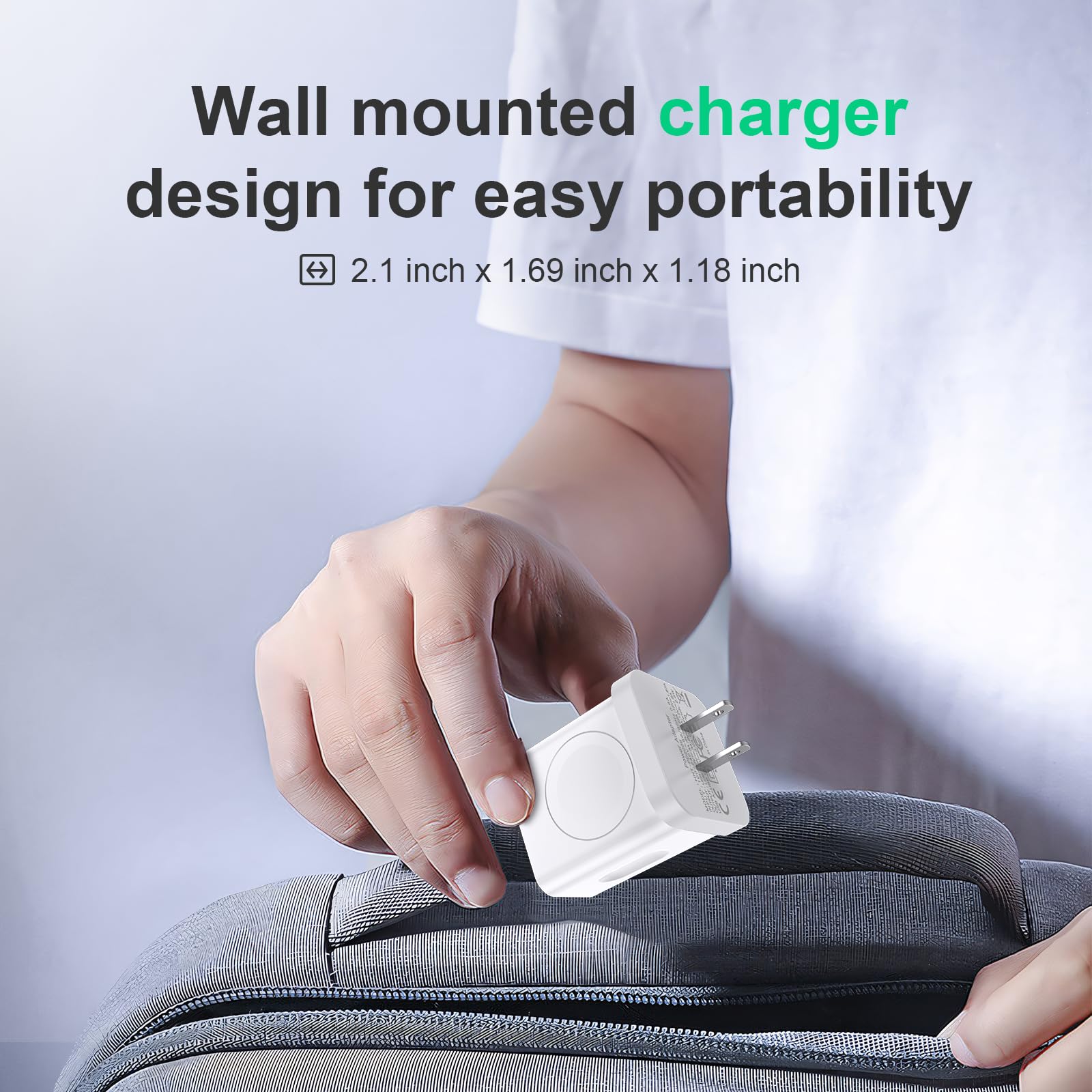 Cargador para Apple Watch, cargador rápido 3 en 1 de 20 W con carga inalámbrica magnética y puertos duales, bloque de carga de pared USB C portátil compatible con iPhone, serie Apple Watch,