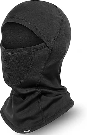 HASAGEI Cagoule respirante pour l'hiver - Masque thermique de ski - Pour moto et vélo - Pour homme et femme, Noir , 48-60