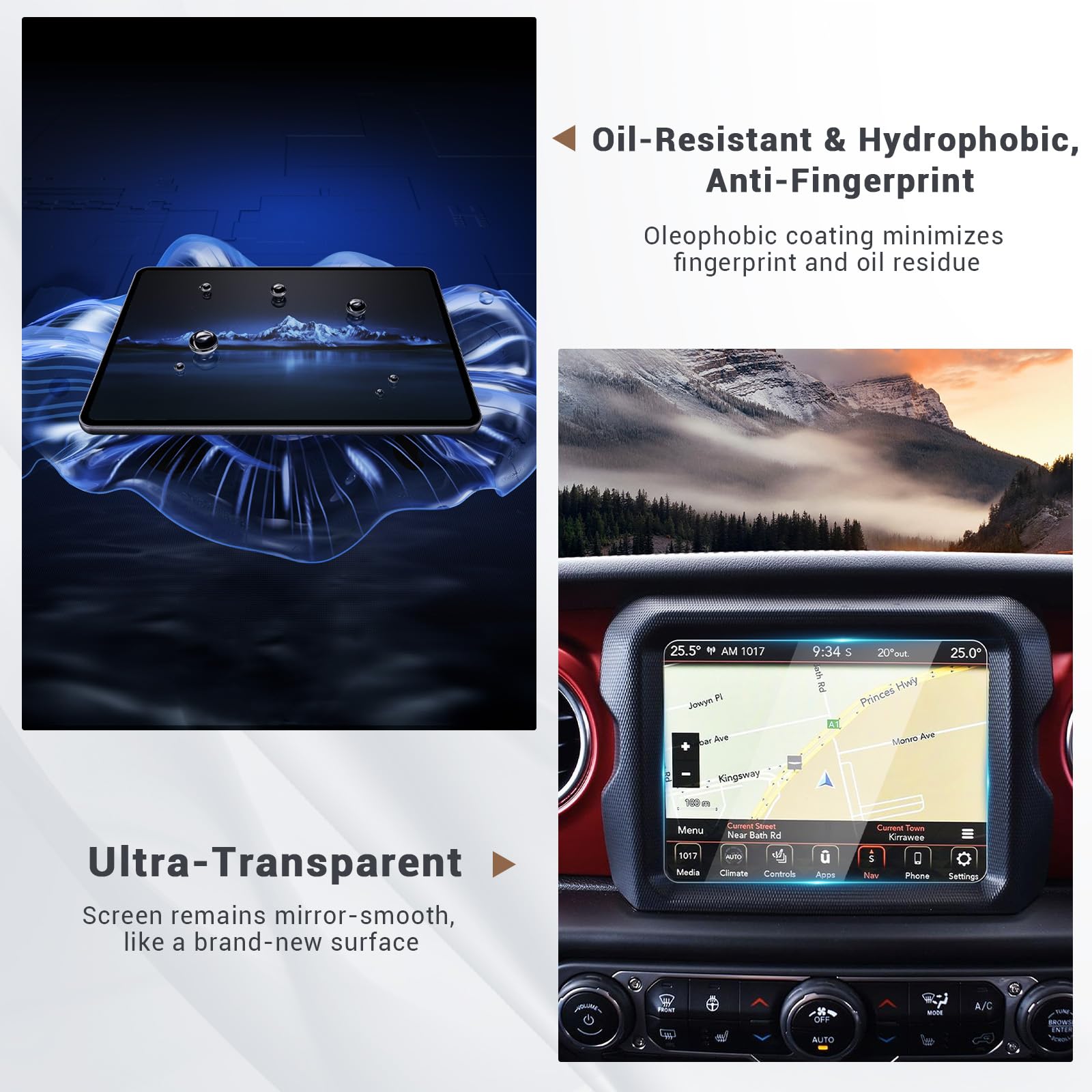 Per Jeep Renegade 2018 Accessori Protezione dello schermo di navigazione Pellicola temperata 7 pollici 8.4 pollici Protezione per display touch multimediale per auto  34