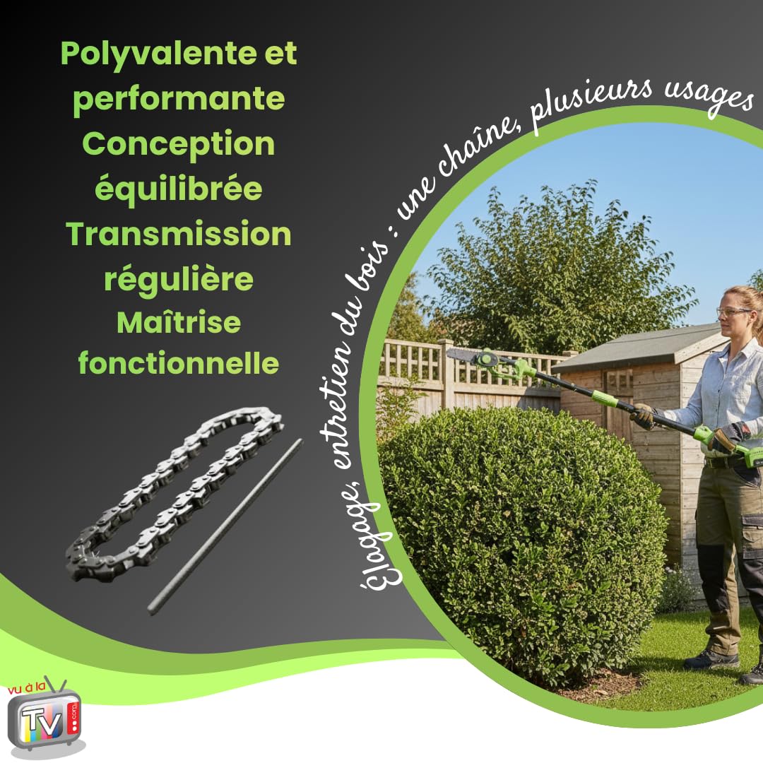 VENTEO - Chaine tronconneuse x2 | Huile Chaine Tronçonneuse Compatible | Accessoire Coupe Bois Professionnel | Remplacement Elagage Entretien Mécanique | Usage Jardin Bricolage avec Précision