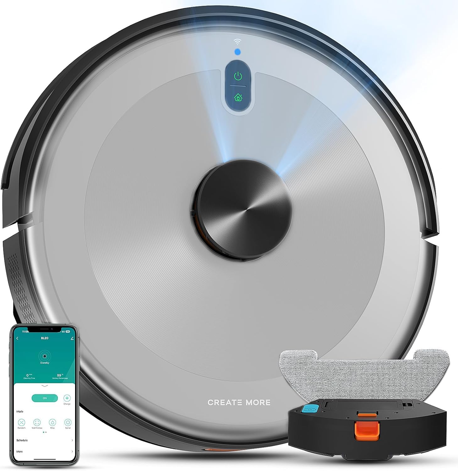 Bagotte Robot Vacuum: 5000Pa Self-Emptying, LiDAR, Wi-Fi Control