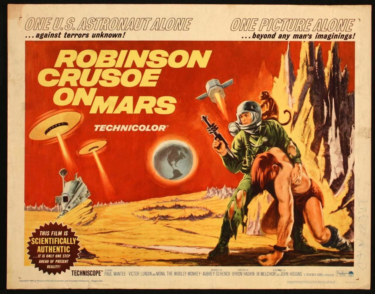 Poster Vintage Robinson Crusoe On Mars - 50x70 Cm Haute Qualité - Neuf
