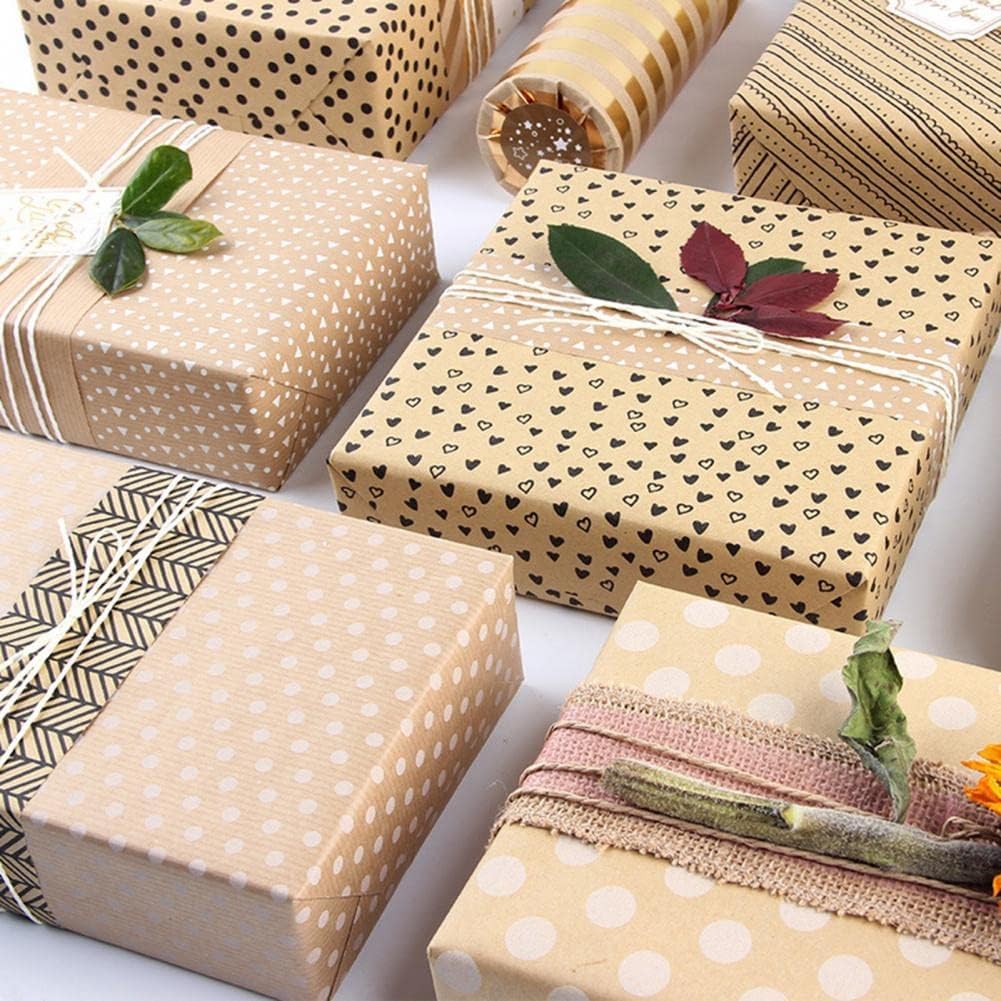 Carta Da Imballaggio, Carta Di Natale, Carta da regalo vintage in carta kraft Carta da regalo Rotolo di carta artigianale Carta da imballaggio for scrapbooking