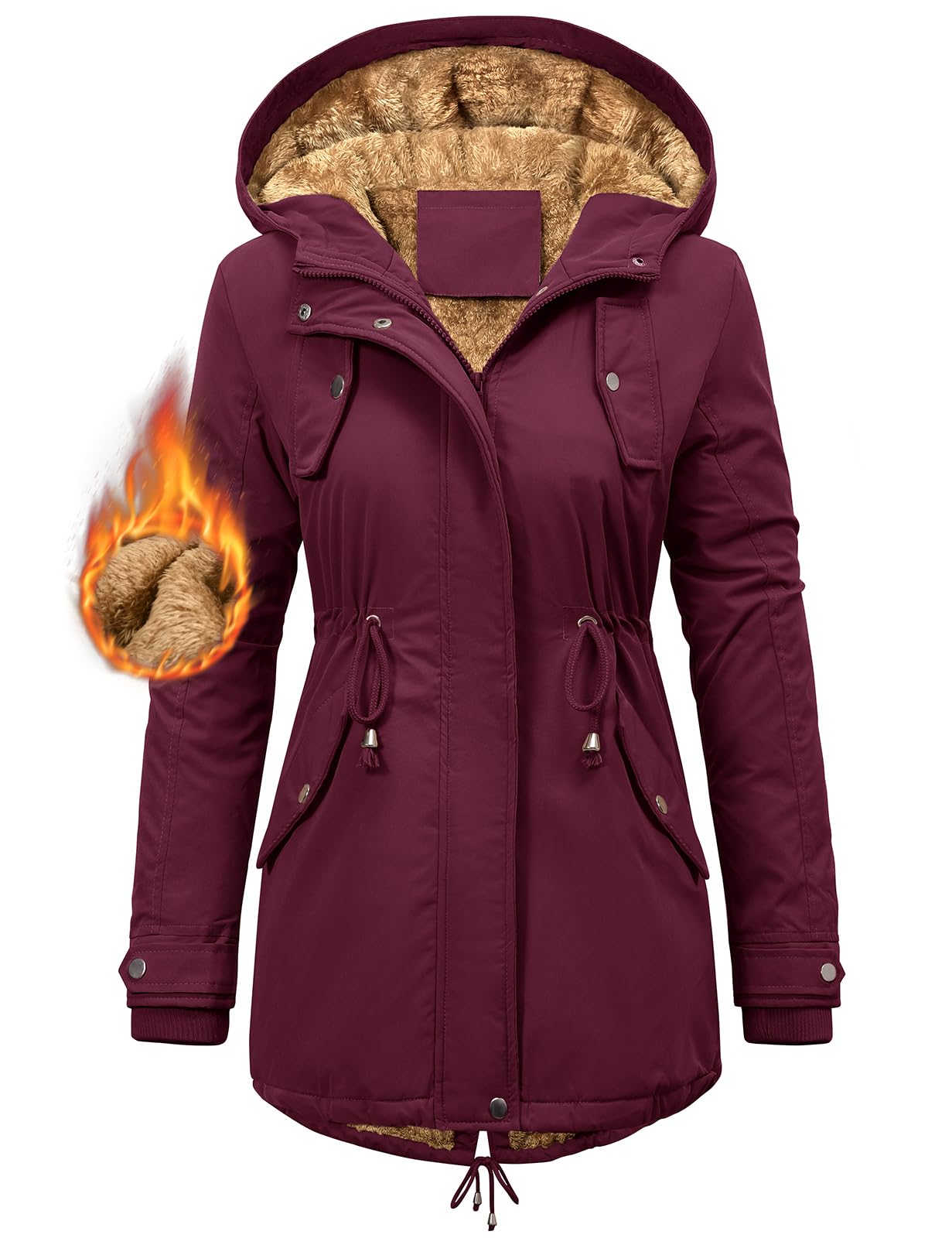 Lichte overgangsjas voor dames met capuchon, gewatteerde jas, waterdicht, ademend, winterjas, opvouwbaar, donsjack, lange mouwen, capuchonjas, slimfit, korte jas, effen, elegant sportjack met zak