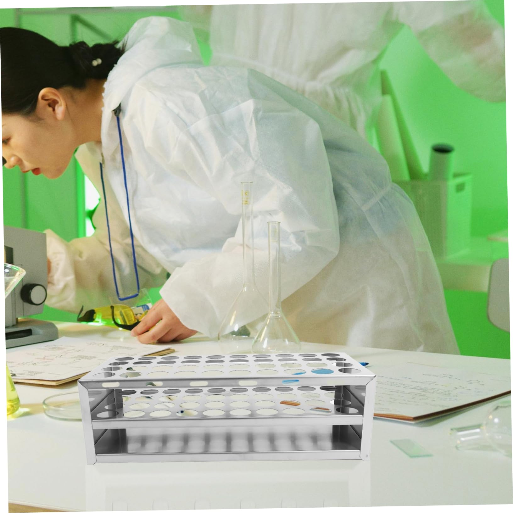 SOLUSTRE 3piezas Soporte Para Tubos De De Huecos Gradilla Organizador De Estante Inoxidable Para Tubos De Diámetro Estabilidad y Durabilidad Experimentos Científicos