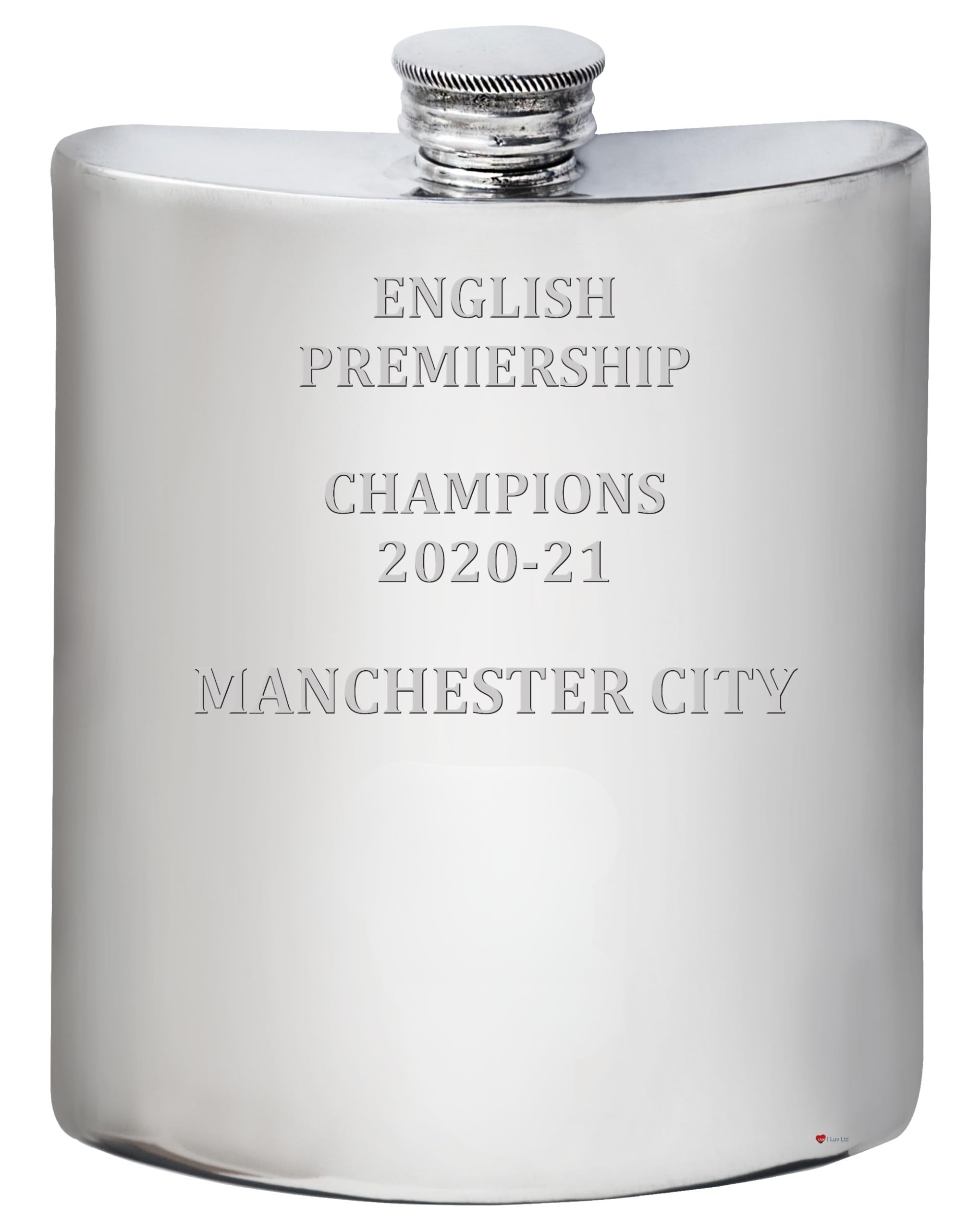 Flasque pour Man City 2020-21 étain flacon de hanche 6oz Premier League Champions pour supporter