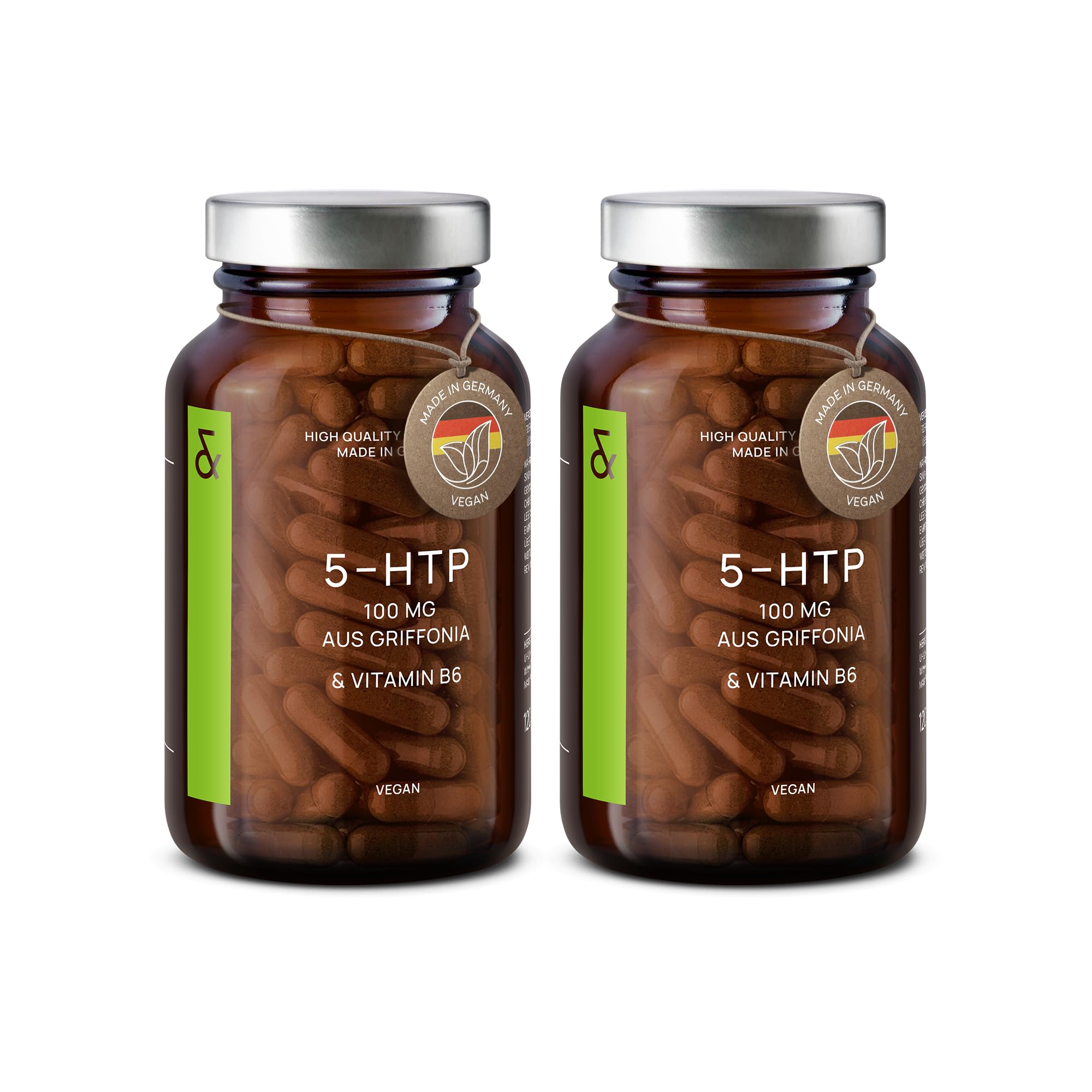 CLAV® 5-HTP Kapseln hochdosiert – 240 Kapseln – plus Vitamin B6 – für Nerven und Psyche – 100 mg aus Griffonia Simplicifolia Samenextrakt – natürlich pflanzlich & vegan