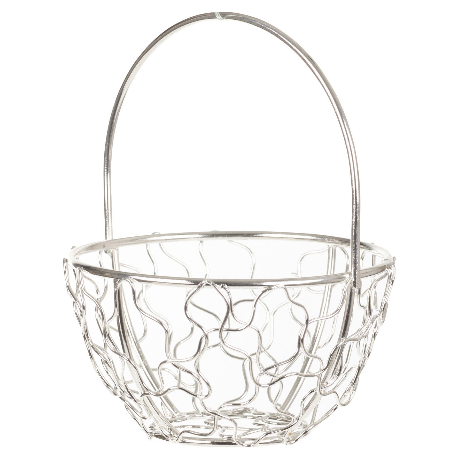 Urbnliving Round Silver Small Wire Mesh Basket
