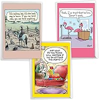 Vista 1 de NobleWorks Surtido de 3 divertidas tarjetas de felicitación de cumpleaños con sobres (3 diseños, 1 cada uno) Celebration Toons VC8124BDG-C1x3