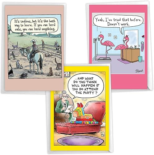 Miniatura 7 de NobleWorks Paquete surtido de 3 tarjetas de felicitación de cumpleaños humorísticas con sobres (3 diseños, 1 cada uno) Risa para damas VC7960BDG-C1x3