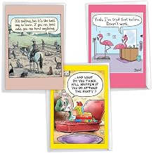 NobleWorks The Retro Cartoon Birthday Cards Style Assortment Pack of 3 Funny Birthday Greeting Cards with Envelopes 3 Designs, 1 Each Celebration Toons for Men and Women VC8124BDG-C1x3