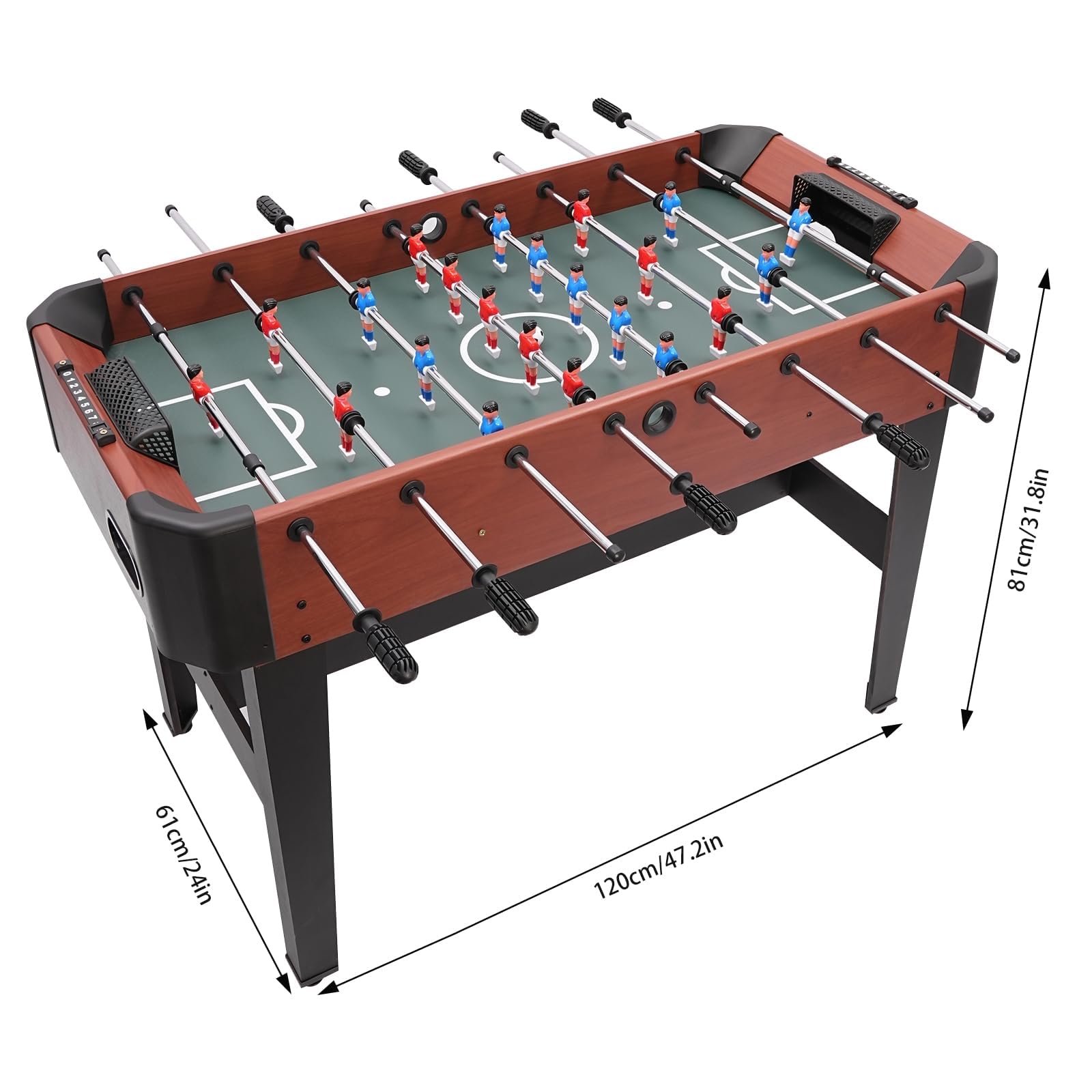 Futbolín, futbolín, futbolín para niños y adultos, futbolín infantil, sin costuras, techos de juego, juego de fiesta 120 x 61 x 81 cm