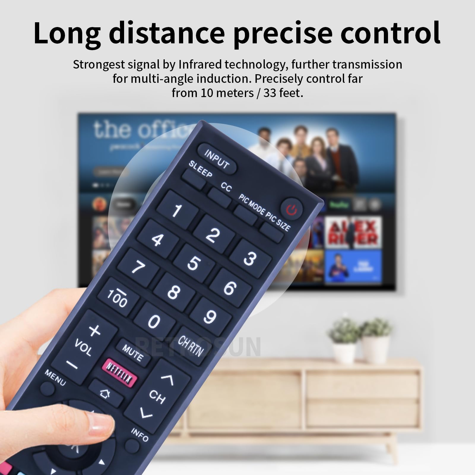 CT-8037 Replacement Remote For Toshiba TV - Works With 58L5400U, 40L3400U, 50L3400U & More Models
