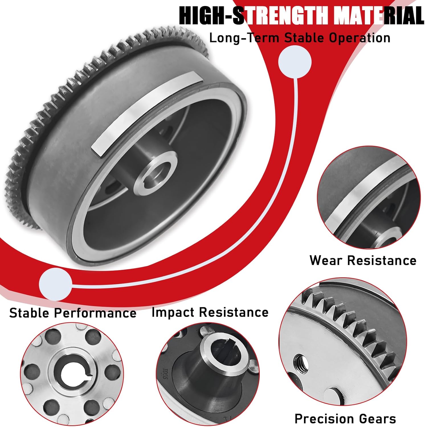 5GT-85550-01-00 Flywheel Rotor Ring Gear for Yamaha Grizzly 600 YFM600FW 4x4 1998-2001 Replace# 5GT-85550-00 5GT-85550-00-00