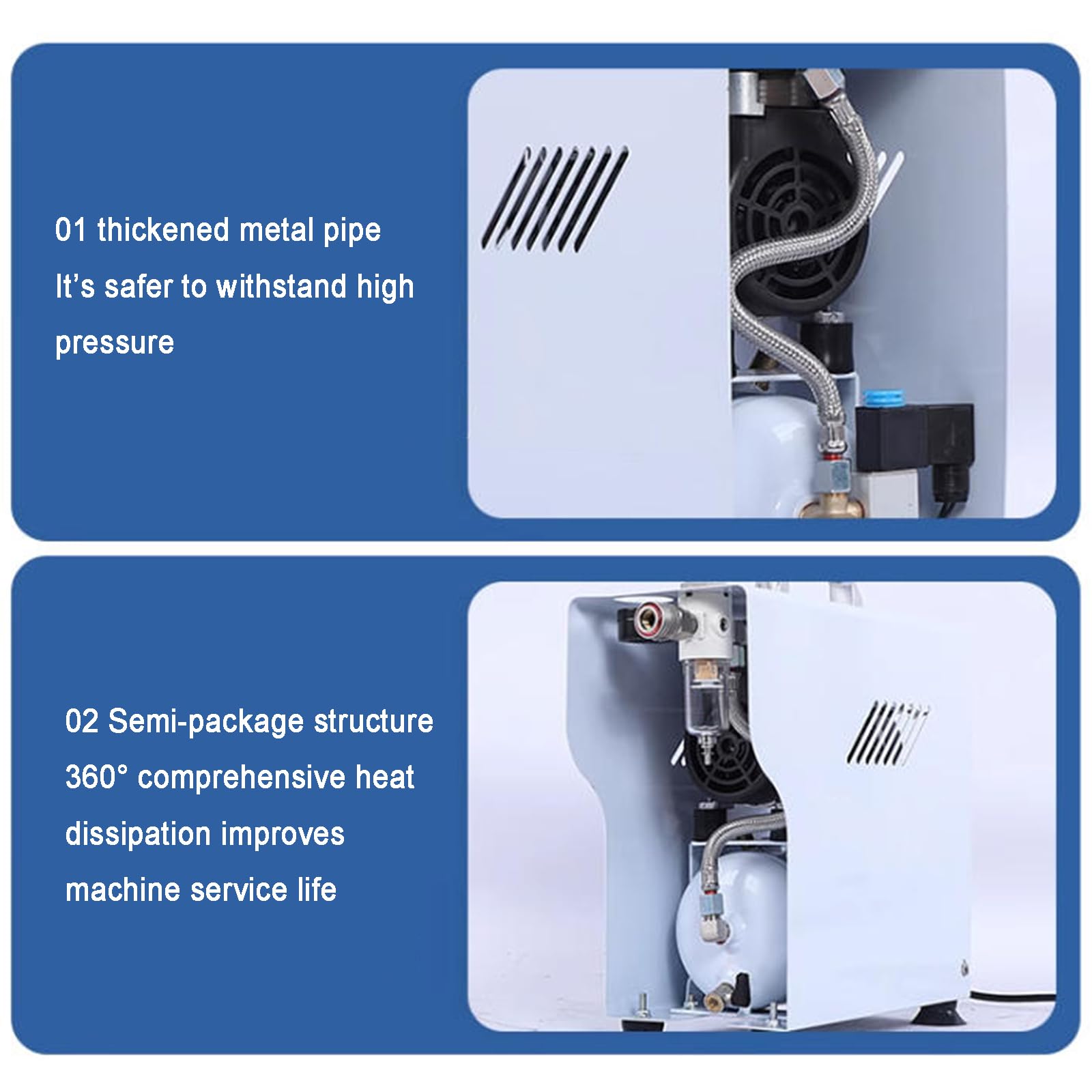 Compresor de aerógrafo, sin aceite con tanque de 4 litros, regulador, trampa de humedad, caudal de 48 l/min, ideal para pasatiempos, pintura y maquillaje