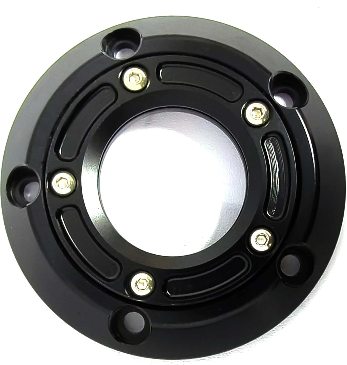 Motorcycle Transparent Derby Cover Engine Timer Cover for Harley Big Twin Cam Touring Electra Glide Road King Dyna Softail Heritage Fatboy 1999-2013 (Black)