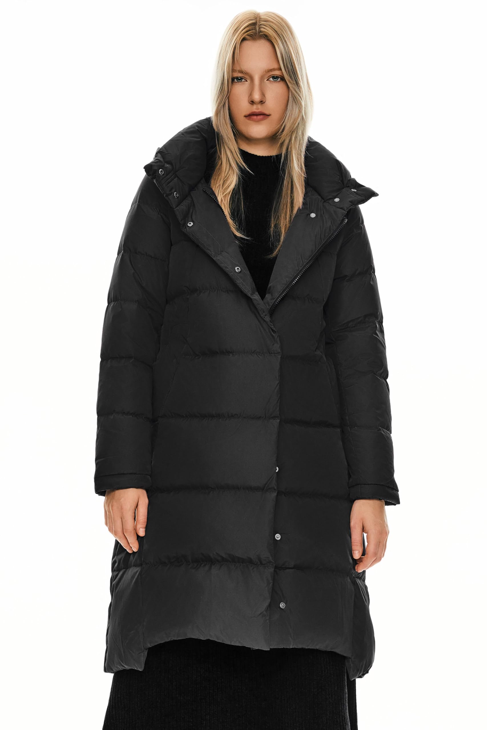 Orolay Damen Daunenmantel Warm Winter Jacke mit Kapuze Stilvoll