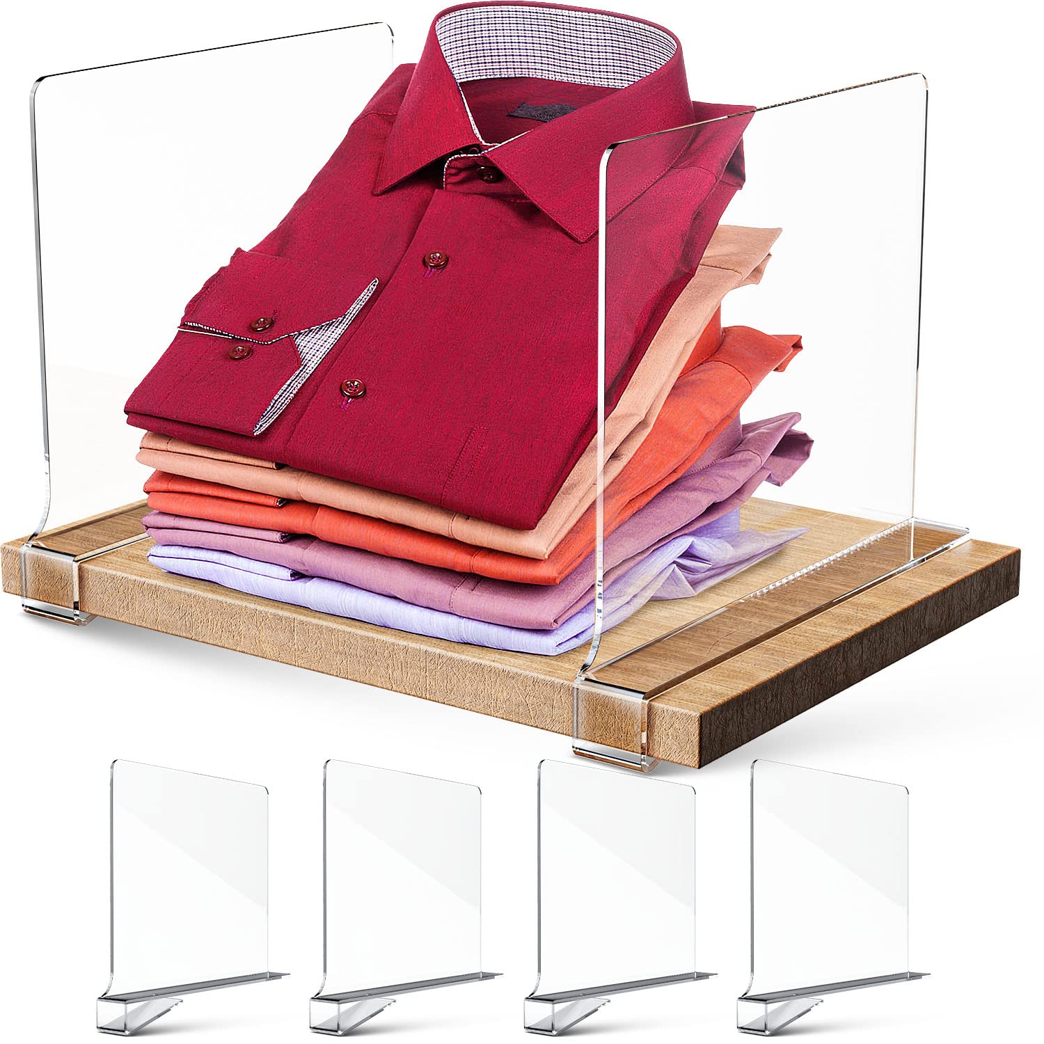 Buy Tidy Friend Clear Acrylic Shelf Dividers for Closet Organization