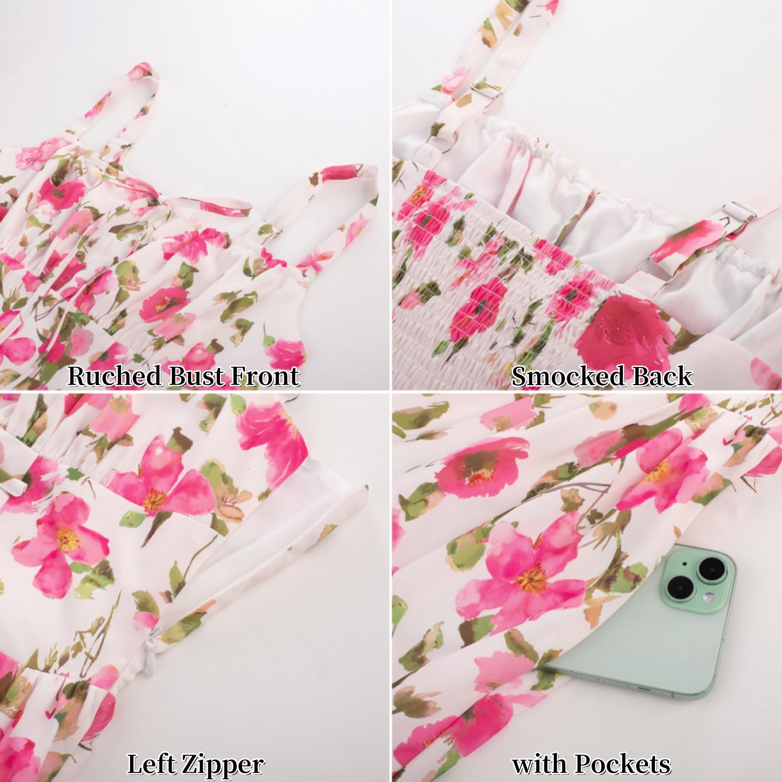 Scarlet Darkness Floral Printed Corset Dress Ruched Bust Cami Dress Flowy Sundress