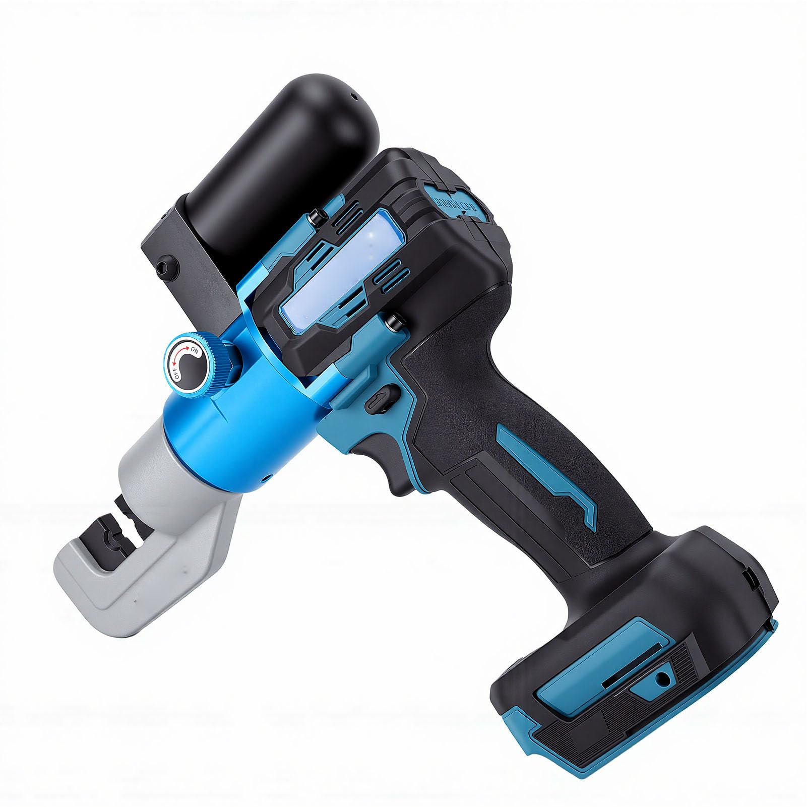 Eujgoov Bezprzewodowe Elektryczne Hydrauliczne Narzędzie do Zaciskania 60 KN, Skok 12 Mm, z 8 Matrycami do Zaciskania 4-70 Mm², Akumulatora 18V, Zaciskarka Tulejek kablowych.