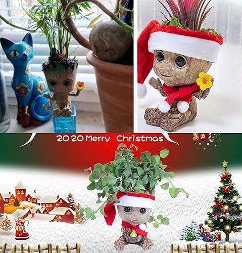 Miniatura 2 de Macetas de cara para suculentas, macetas lindas con agujero para sostener el bolígrafo para el hogar y el jardín (maceta de Groot)