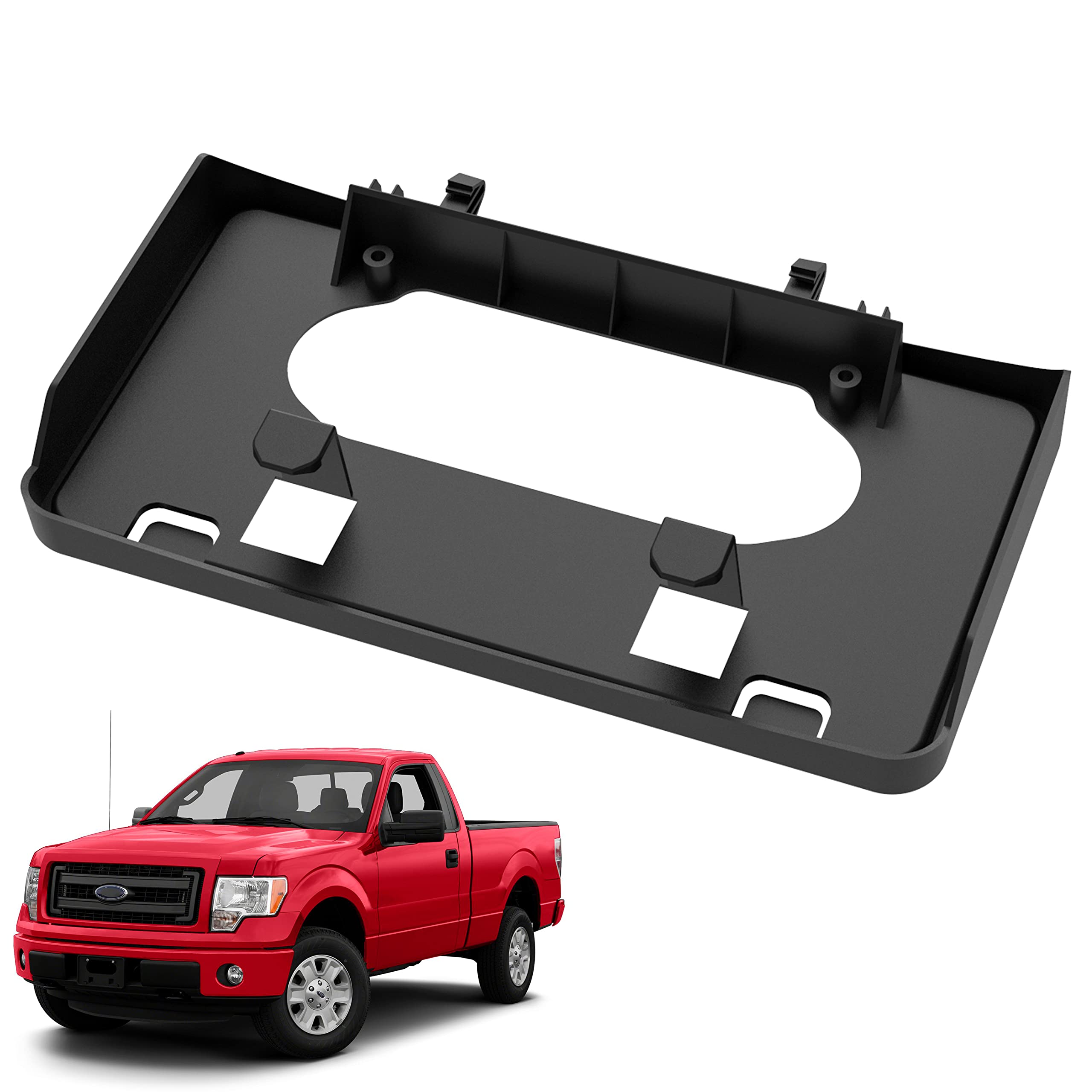 Front License Plate Bracket For 2009-2014 Ford F-150 - ABS Plastic, Direct Replacement, No Drill Needed - View #2