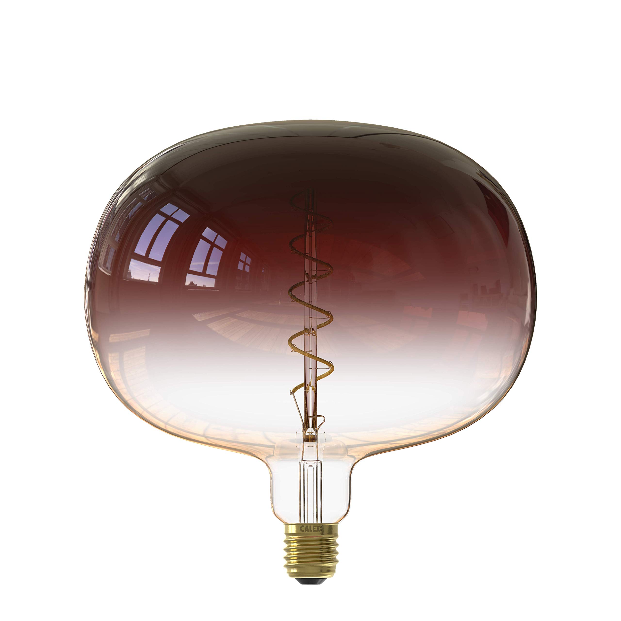 CALEX Colors Base E27, bombilla de filamento de 5 W regulable, bombilla decorativa marrón, blanco cálido