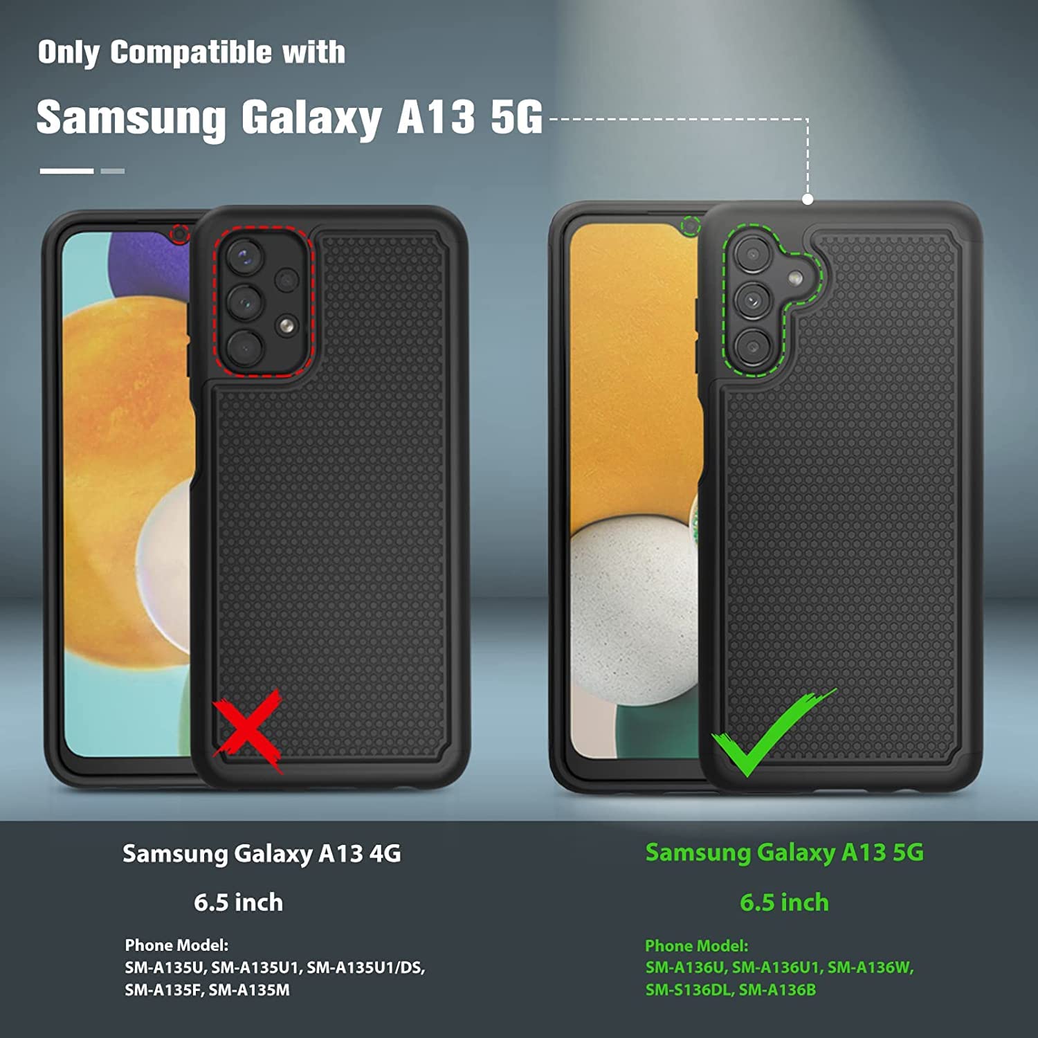 Thousandgear Designed for Samsung Galaxy A13 5G Holster Belt Clip Case with Tempered Glass, Shockproof Heavy Duty Tough Hybrid Case Triple Protective Anti-Shock Resistant Mobile Phone Case (Black)