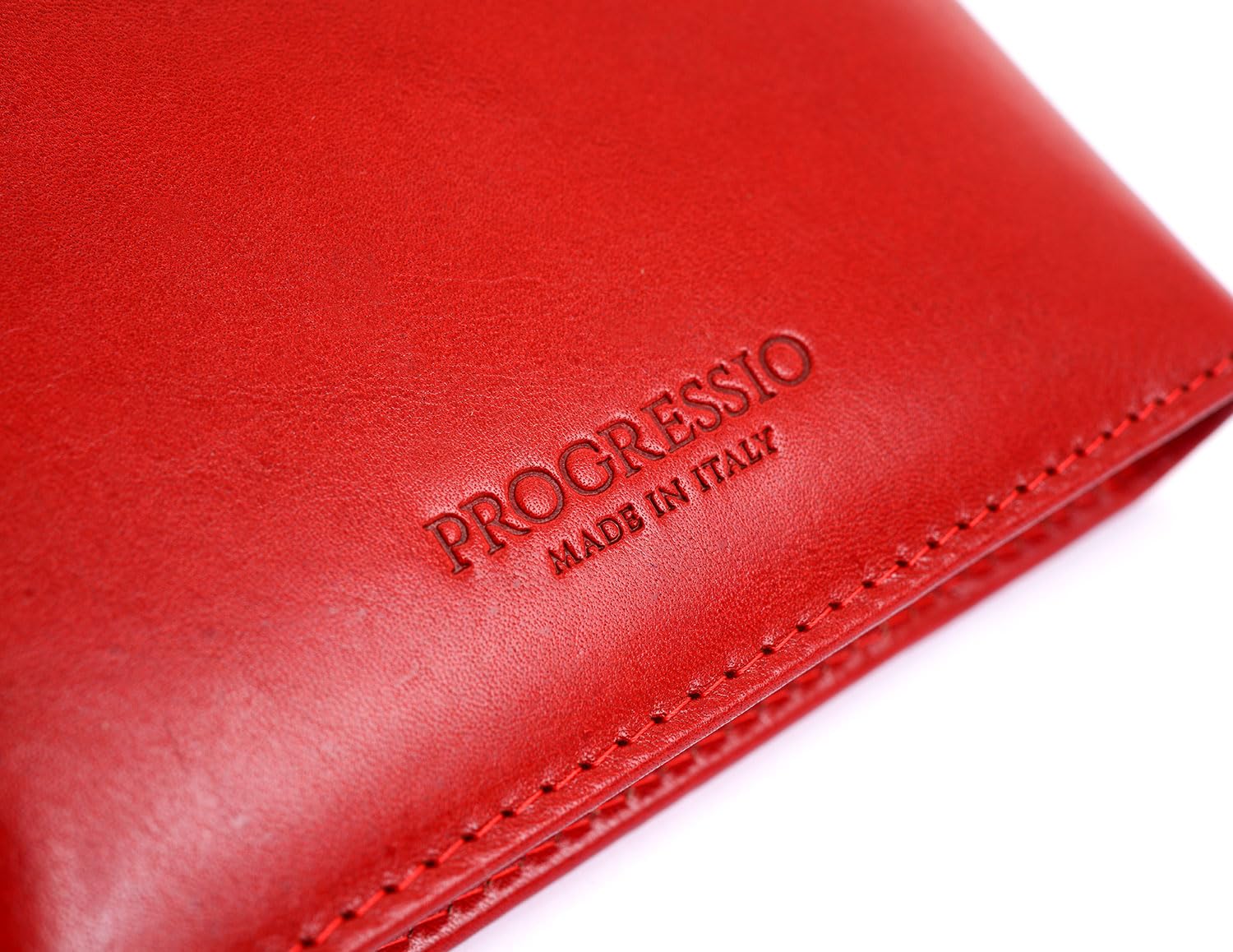 PROGRESSIO Agenda 2026 Vera Pelle - Calendario giornaliero planner a righe 12 mesi - cm 15x21 (A5) - collezione Elegant - Rosso