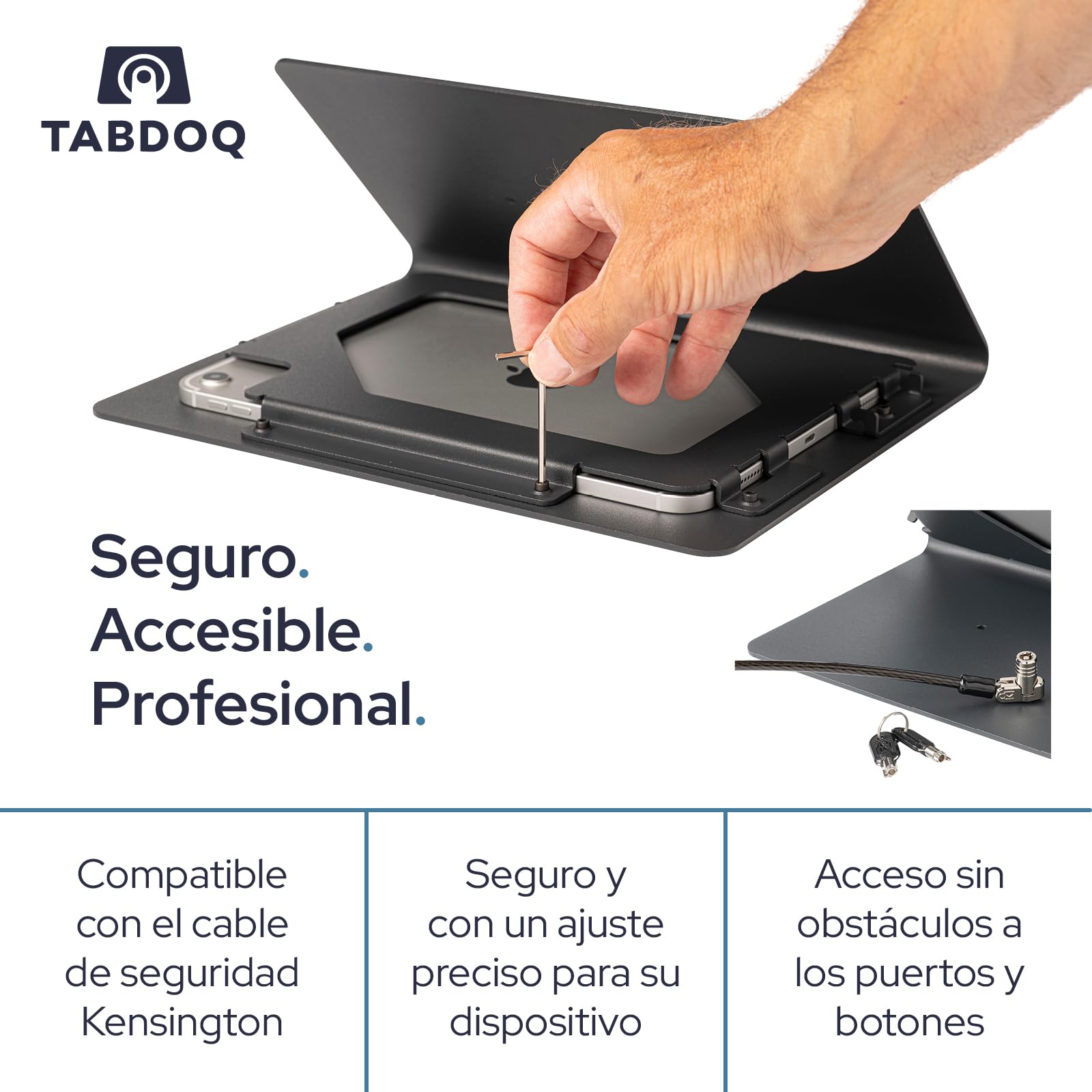 Supporto per iPad con protezione antifurto | Supporto da tavolo in metallo per business, casse, POS e retail | Compatibile con iPad Air 13" (2024) e Pro 12,9" (3ª–6ª gen), nero