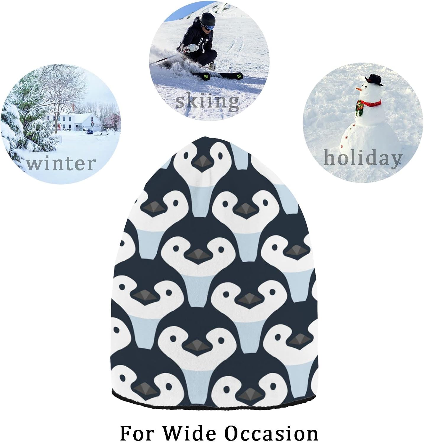 Naanle Sheep Beanie Hat Stretch Slouchy Warm Knit Winter Hats Skully White Beanie Ski Beanies Cap, Medium-Large - Image 7