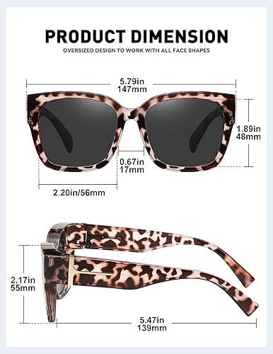 Miniatura 3 de MEETSUN Gafas de sol de gran tamaño para mujeres y hombres, lentes de sol polarizados grandes de moda para conducir, protección UV