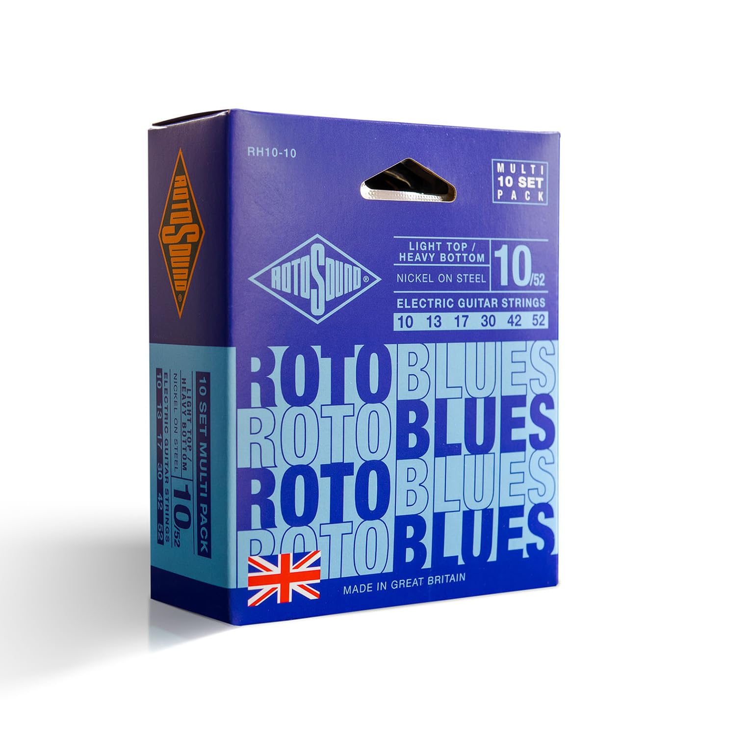 Rotosound RH10-10 (Roto Blues) - Cuerdas para guitarra eléctrica, paquete de 10