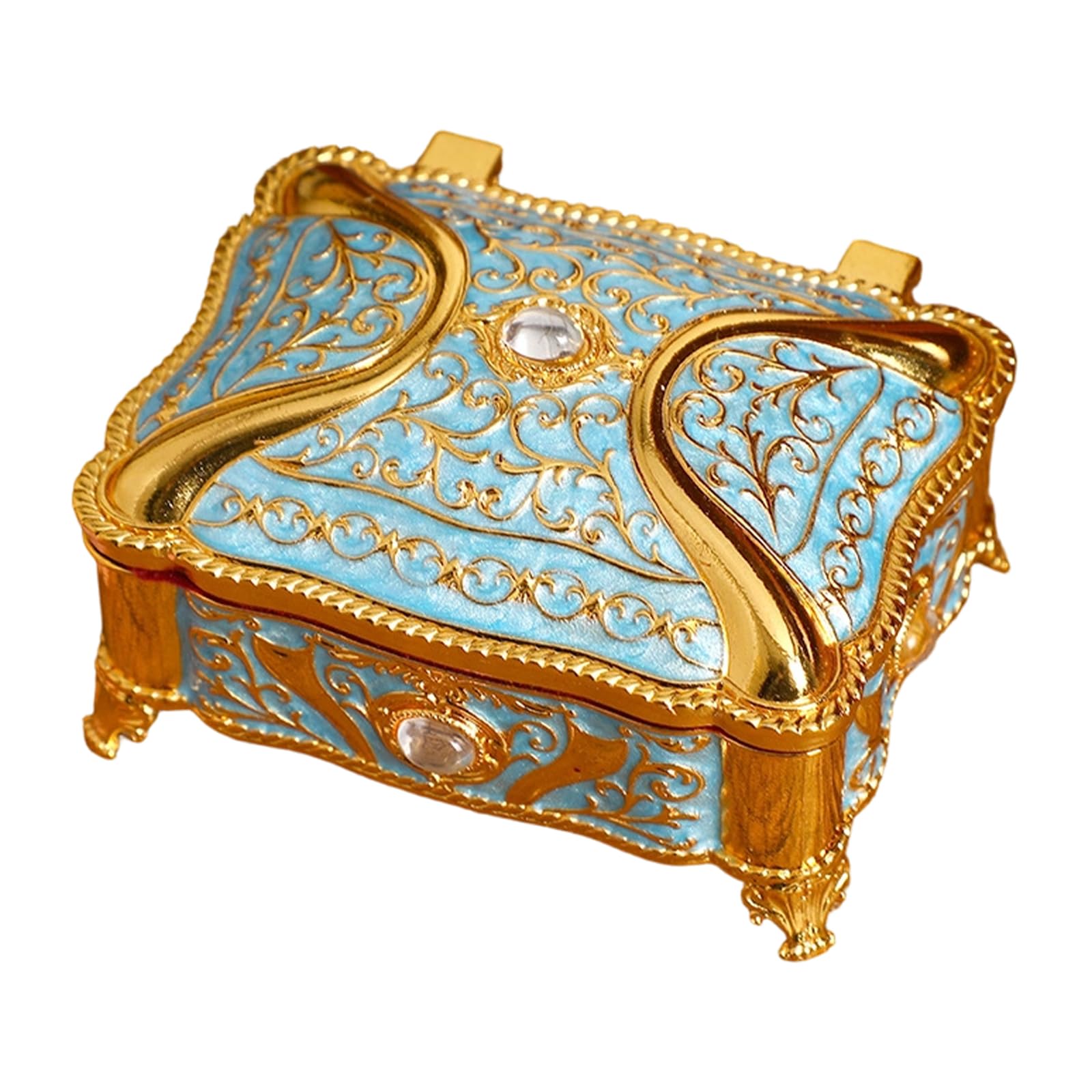 our fave Sturdy Alloy Jewelry Storage Box Featuring Enameled Floral Pattern Elegant Jewelry Display Case