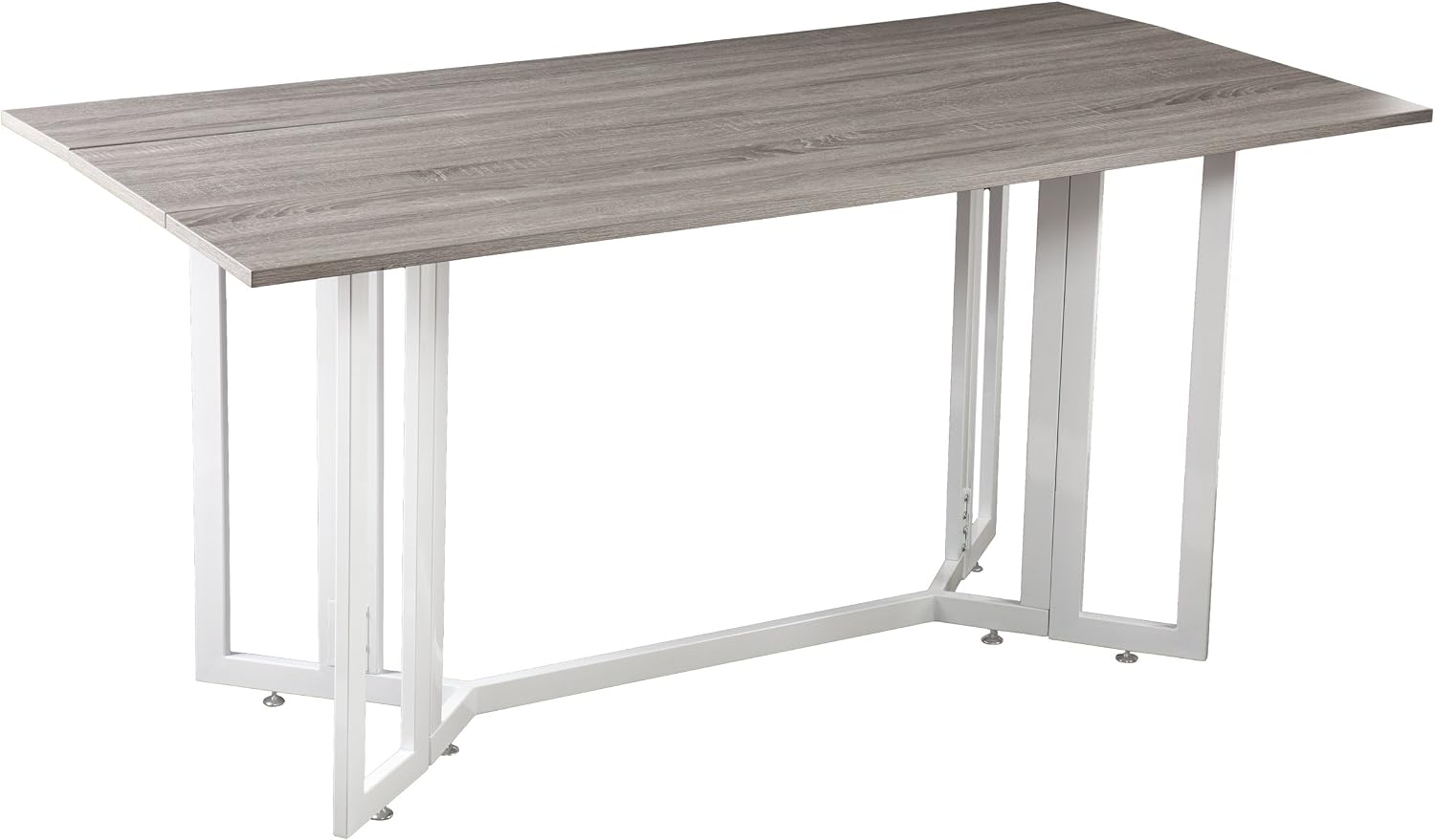 SEI Furniture Driness Drop Leaf Console to Dining Convertible Table, Weathered Gray, White