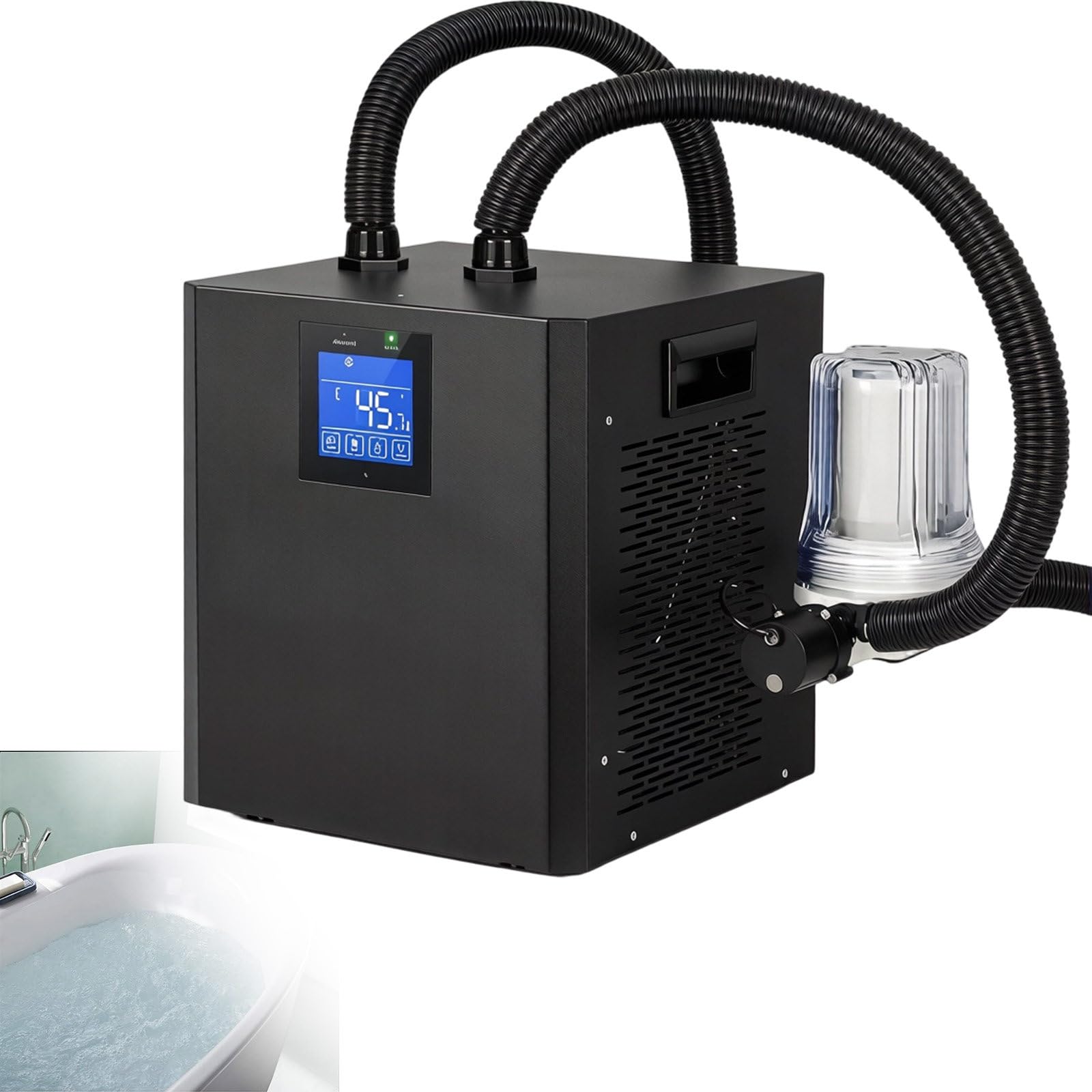 DzkZen Ice Bath Chiller, Cold Plunge Tub Water Chiller, Ice Bath Water Chillers with LED Display, Double Pump, Remote Control for Home and Professional Use