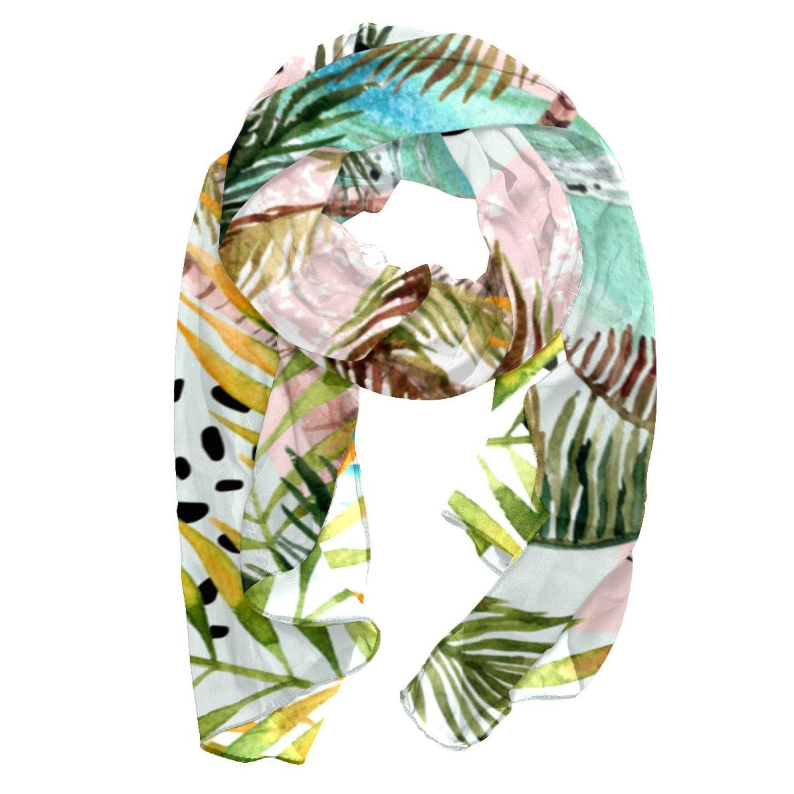 Head Scarf Fashion Chiffon Hair Scarf Scarves for Women Palm Tropical