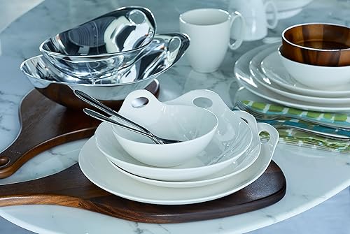 Miniatura 4 de Nambe Juego de 2 piezas para servir portátiles acero inoxidable juego de cuchara para servir y tenedor para servir utensilios para servir ensaladas