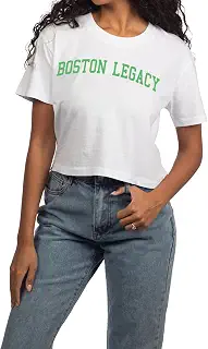 chicka-d NWSL レディース クロップトップ ショート 'N スウィート Tシャツ クラシック アーチ オーバーホワイト