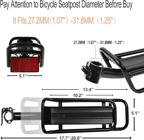 Miniatura 2 de Portabicicletas trasero con campamento de liberación rápida, estante retráctil de carga de bicicleta de aleación de aluminio, marco grueso y tubo