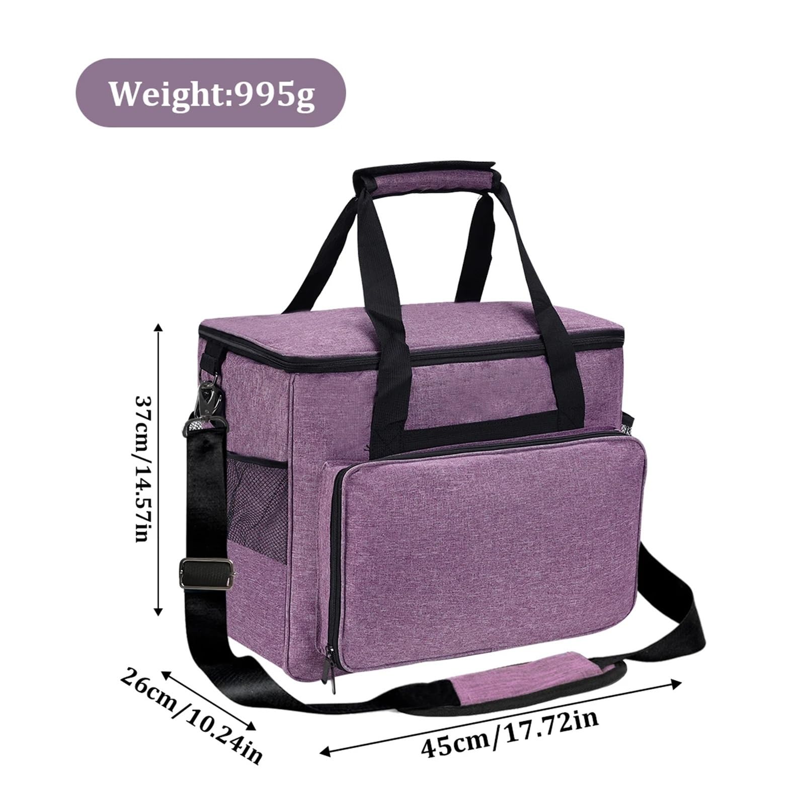 Estuche Grande for máquina de Coser, Bolsa Viaje portátil Multifuncional con múltiples Bolsillos y Accesorios(Grey)
