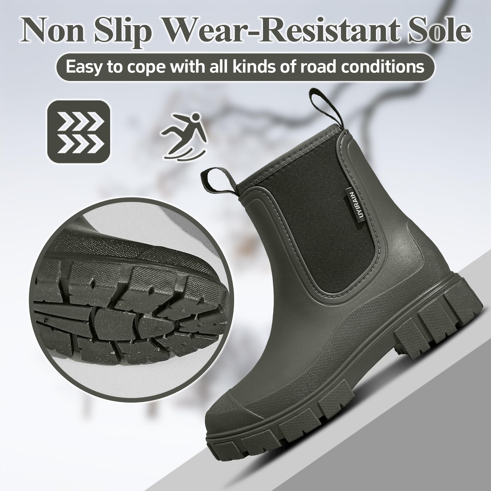 Stivali Pioggia Donna Impermeabile Antiscivolo Stivaletti di Gomma Leggere Comode Boots Antipioggia Moda Stivali Giardinaggio 36-41 EU