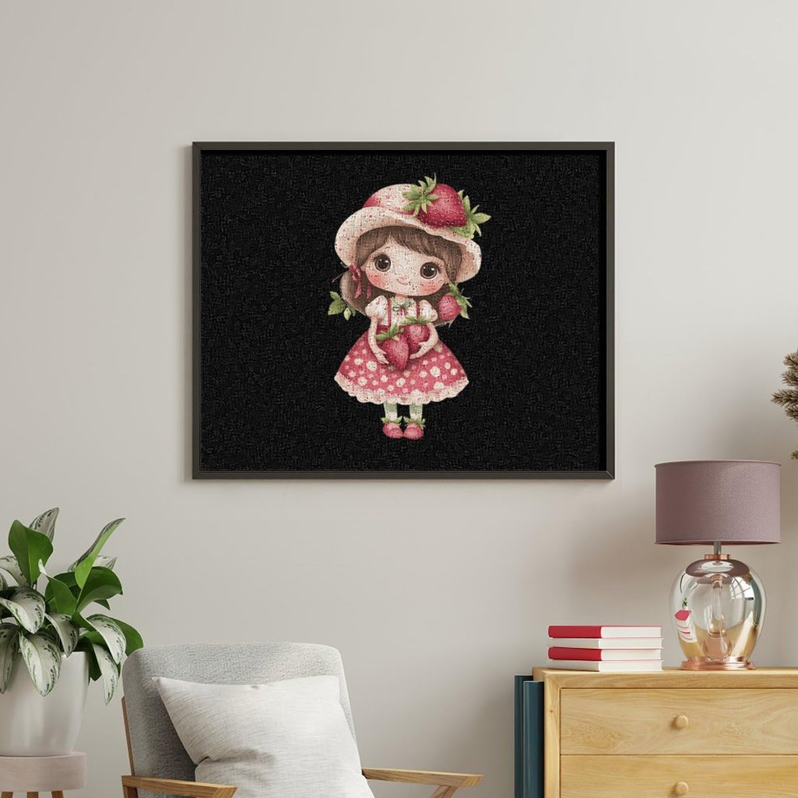 Malen-nach-Zahlen-Set mit Erdbeer-Motiv, für Erwachsene, Anfänger, bunt, DIY, einfaches Malen für Zuhause, Wanddekoration